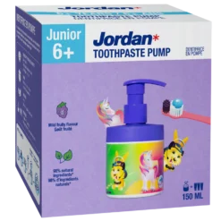 Jordan Junior 6-12-v - Lasten hammastahna pumppupullo 150 ml