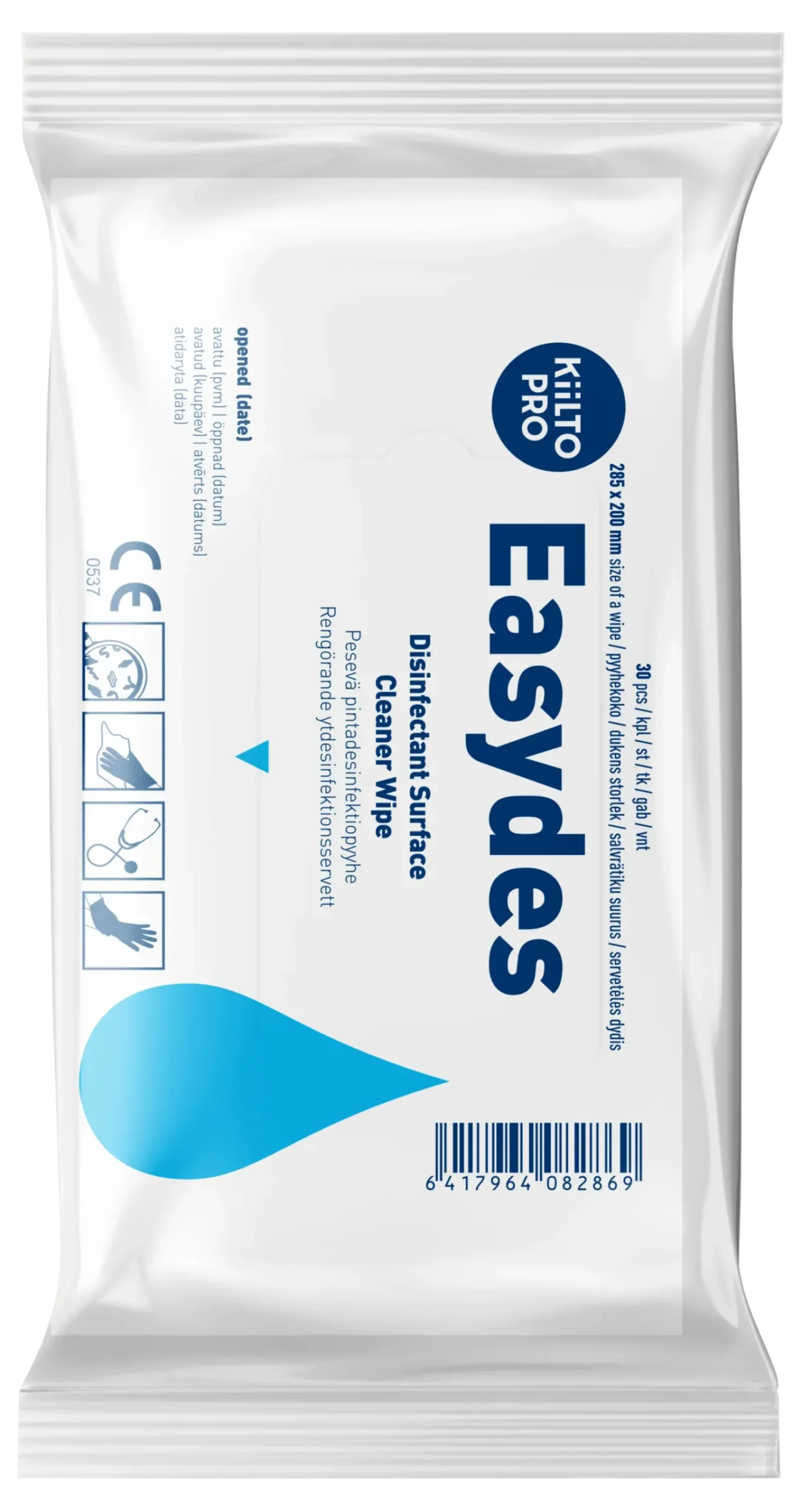Kiilto Pro Easydes Cleaner Wipe - Desinfektiopyyhe 30 kpl