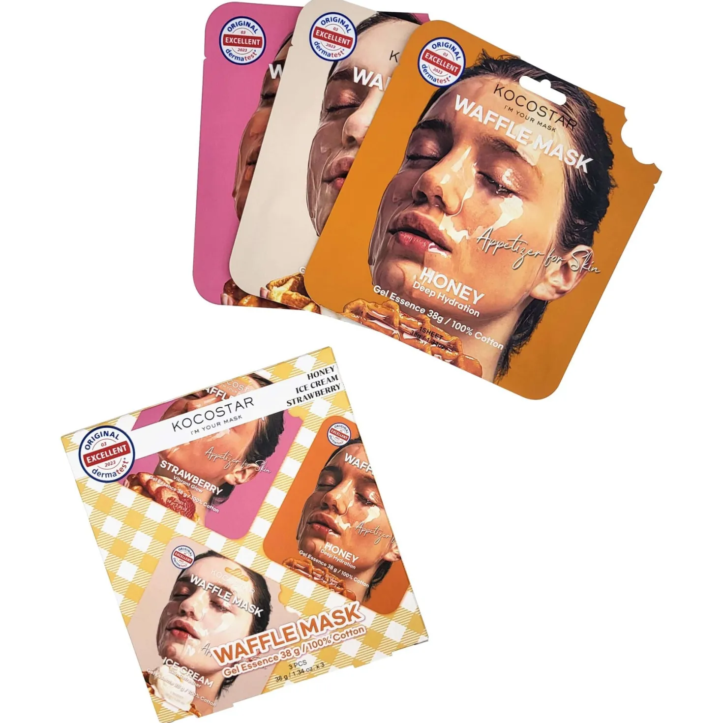 Kocostar Waffle Mask Kit - 3 kangasnaamiota
