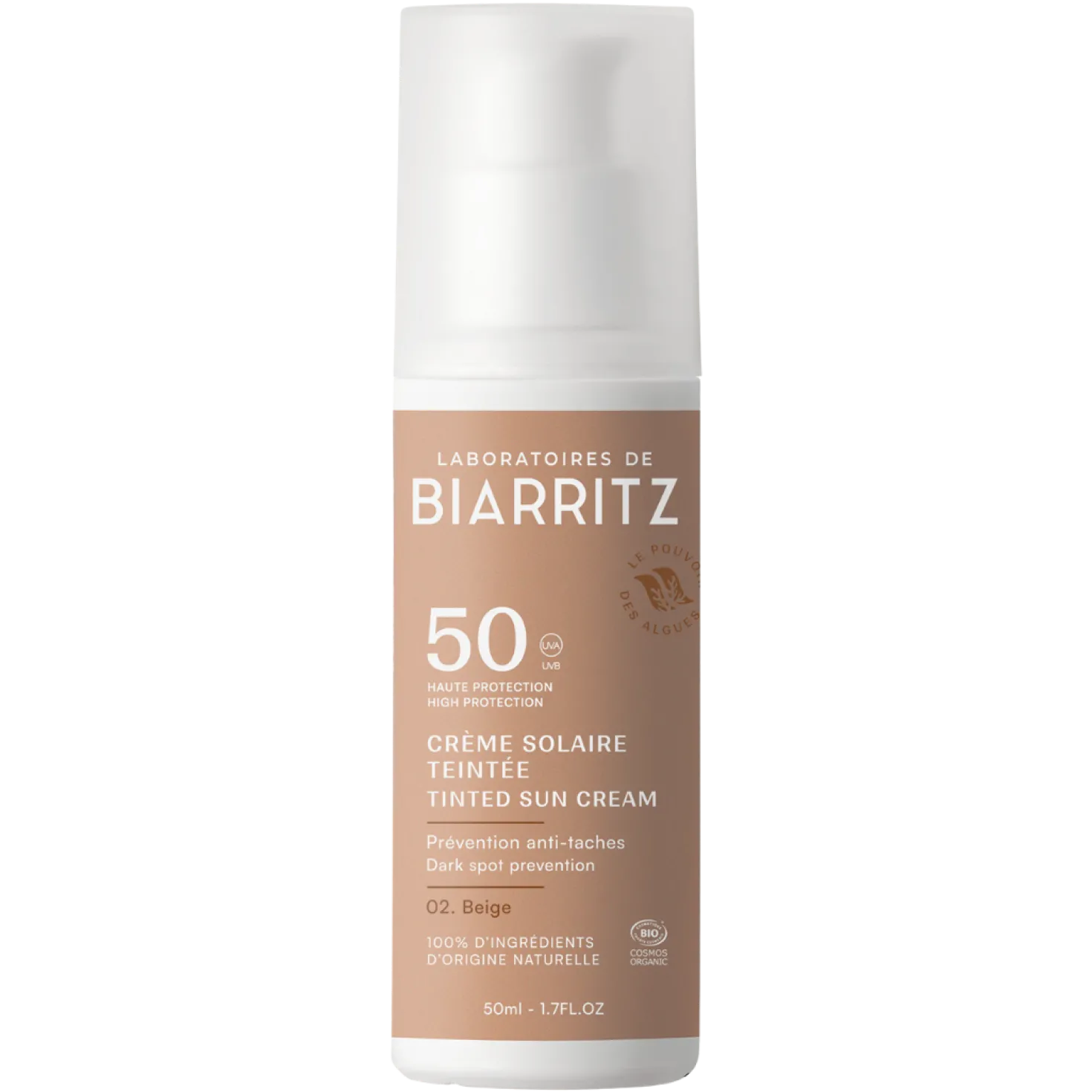 Laboratoires de Biarritz Tinted Sun Cream SPF50 - Sävytetty Aurinkovoide Beige 50 ml - erä