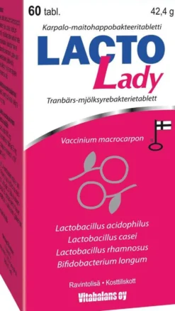 Lacto Lady 60 tabl. - Karpalo - Maitohappobakteeri