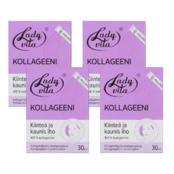 Ladyvita Kollageenijauhe 4 x 30 annospusseissa - TUKKUPAKKAUS