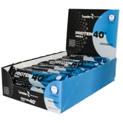 Leader 40 % Protein + BCAA Coconut - Proteiinipatukka 24 x 68 g TUKKUPAKKAUS - Päiväys - 01/2027 - poistuu