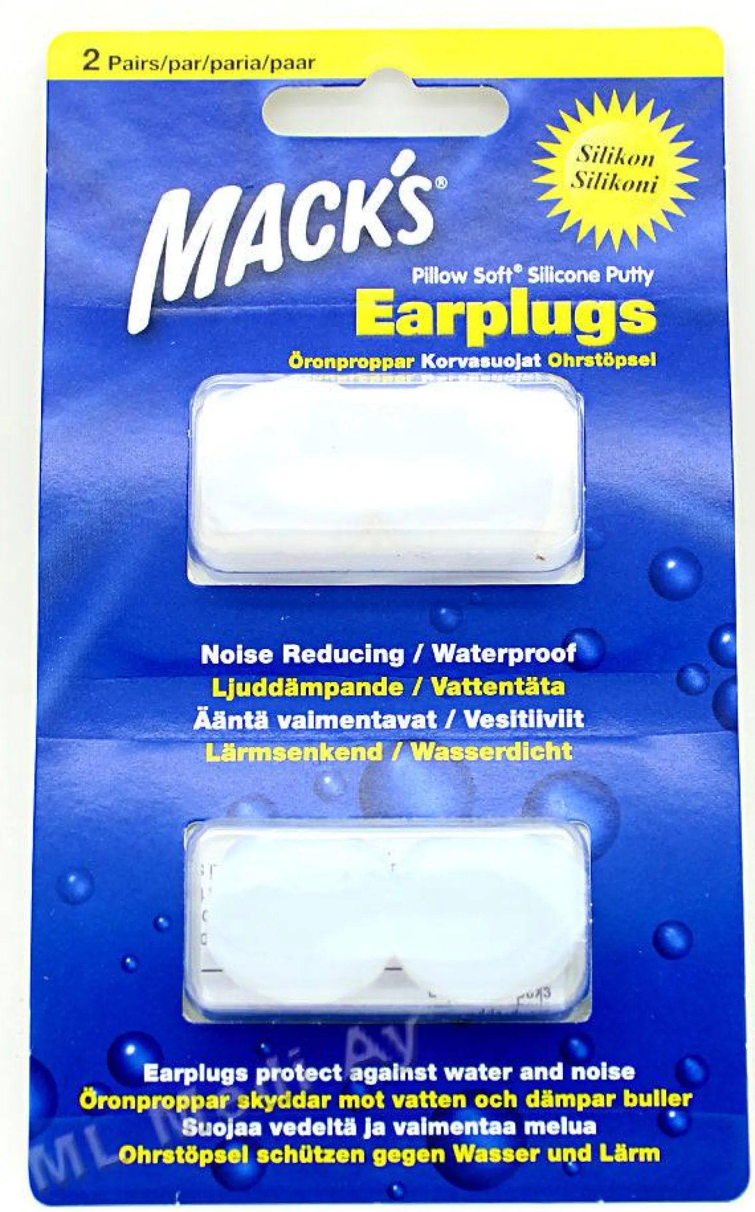 Mack's korvasuoja, silikonia 2 paria