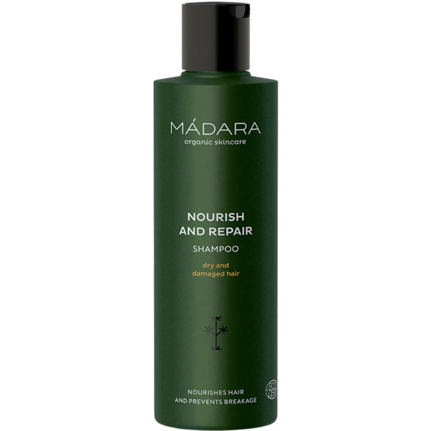 Madara Nourish and Repair Shampoo, kuiville ja vaurioituneille hiuksille 250 ml