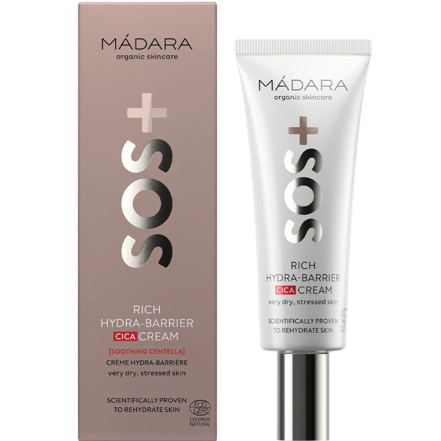 Madara SOS Hydration Rich Hydra-Barrier Cica Cream - Täyteläinen kasvovoide 40 ml - uudistuu
