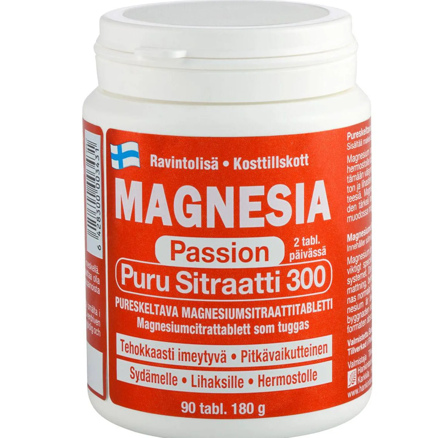 Magnesia Passion Puru Sitraatti 300 - Magnesiumsitraattitabletti 90 tabl.