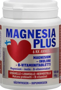 Magnesia Plus 350 mg - Magnesium - Inuliini -B- vitamiinitabletti 180 tabl.