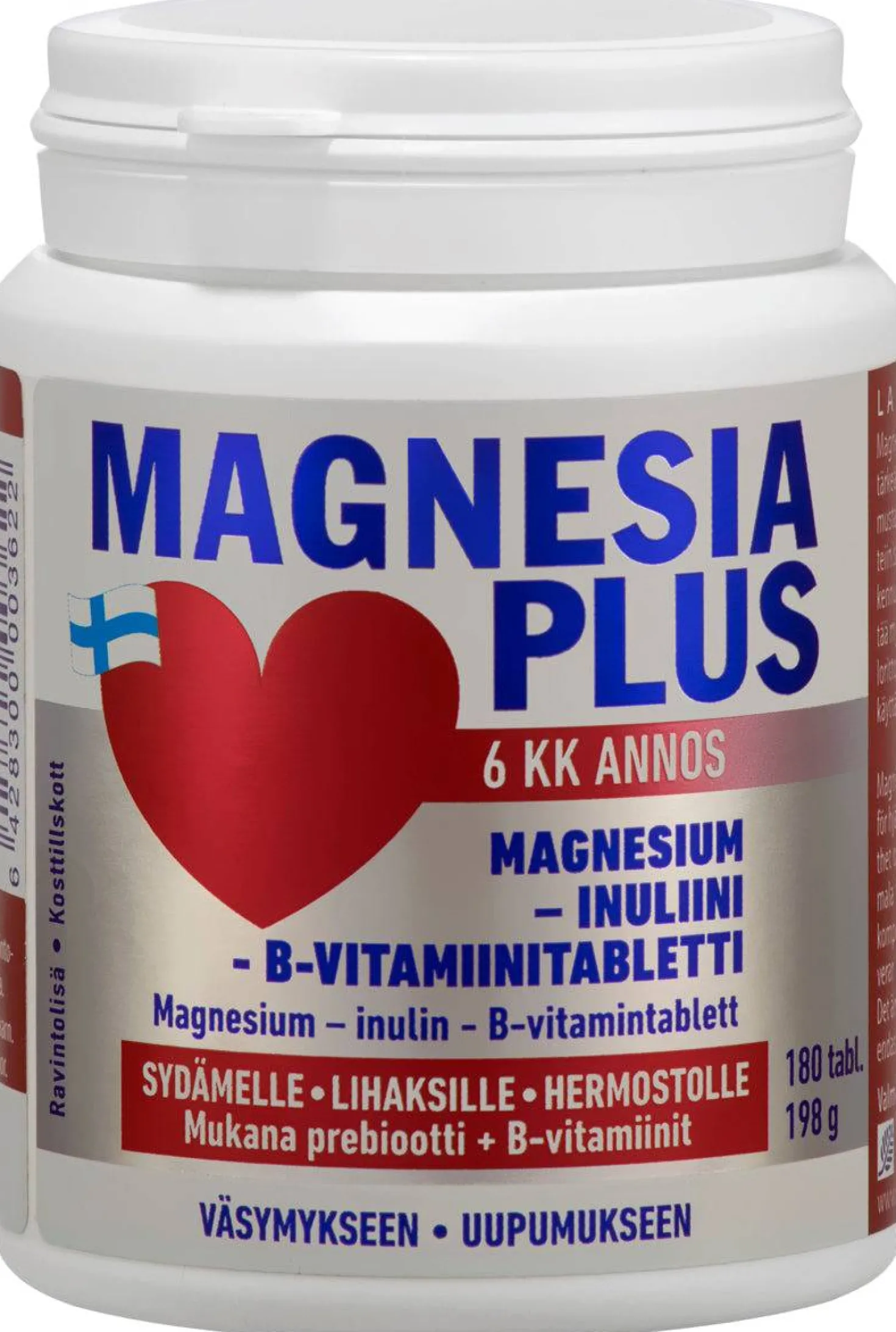 Magnesia Plus 350 mg - Magnesium - Inuliini -B- vitamiinitabletti 180 tabl.