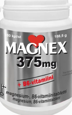 Magnex 375 mg + B6-vitamiini 180 tabl.