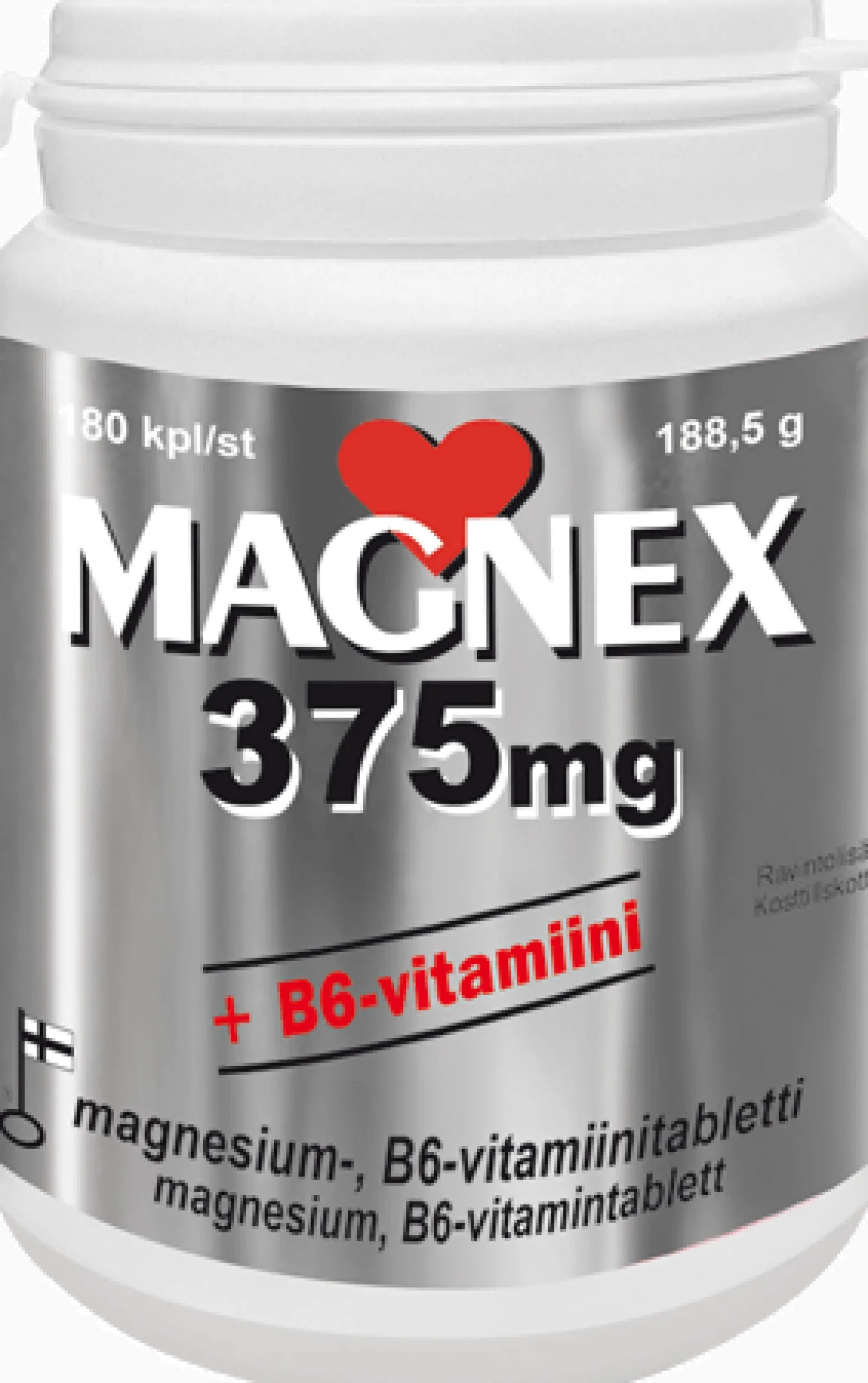 Magnex 375 mg + B6-vitamiini 180 tabl.