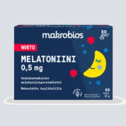 Makrobios Mieto Melatoniini 0,5 mg - Vadelmanmakuinen purutabletti 60 tabl.