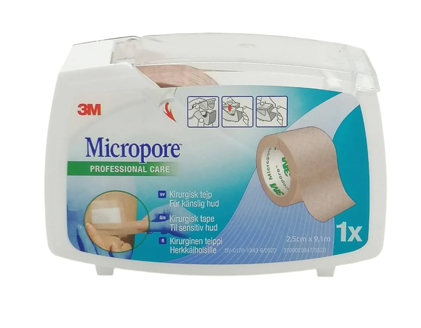 Micropore Kuituteippi Ruskea 2,5 cm x 9,1 m