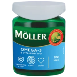 Möller Omega-3 & Vitamiinit A-D 100 kaps. - Kalanmaksaöljy