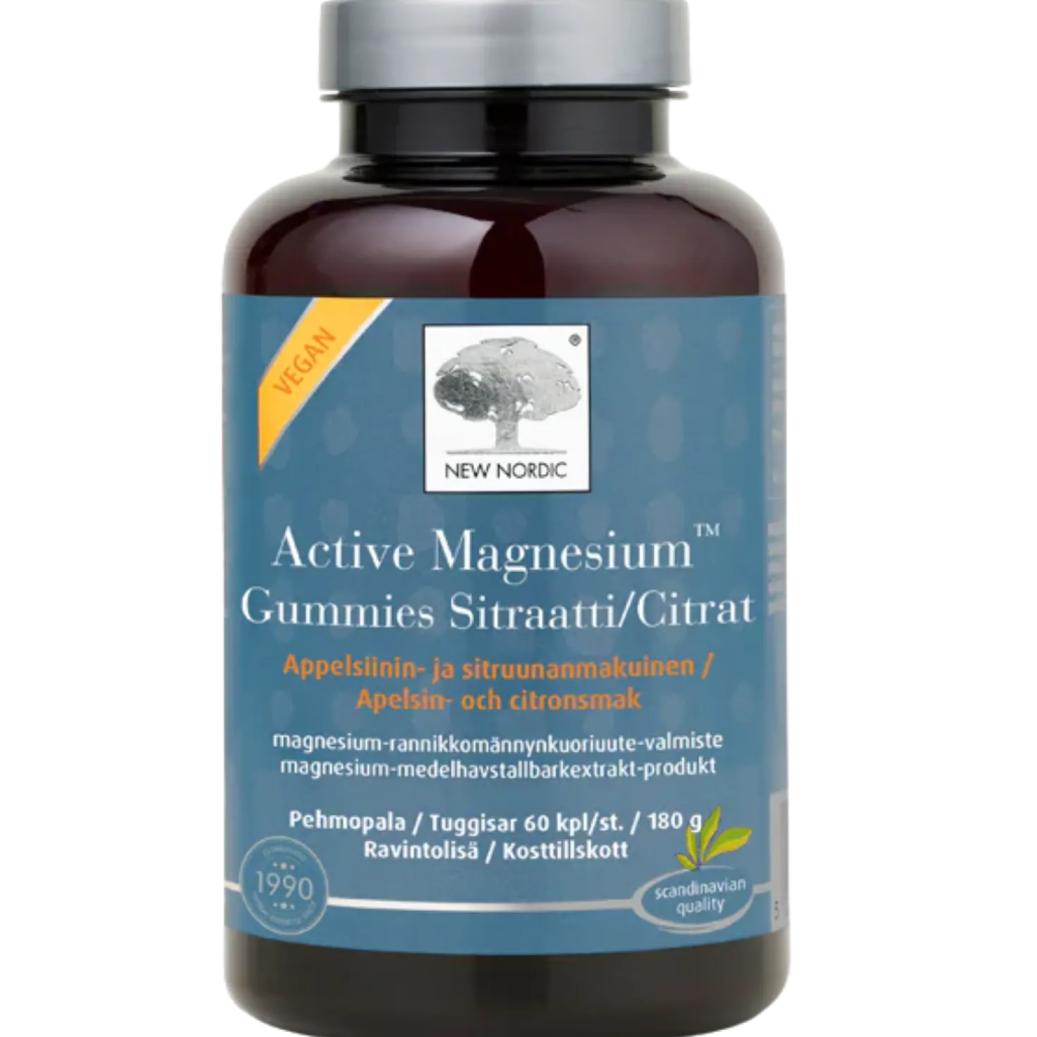 New Nordic Active Magnesium Gummies - Magnesiumsitraatti Pehmopalat 60 kpl
