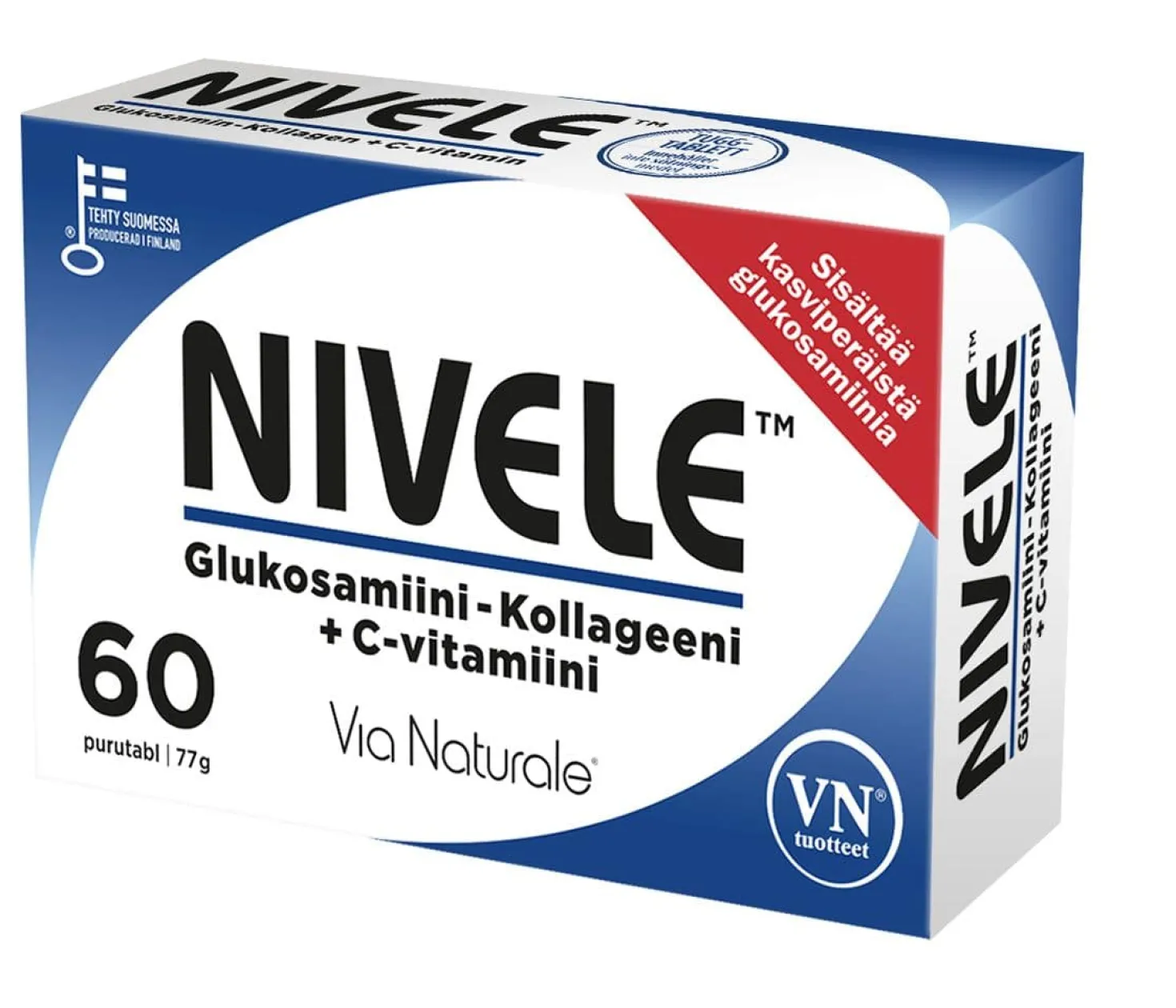 Nivele glukosamiini-kollageeni + C-vitamiini 60 purutabl. - poistuu - päiväys 01/2027
