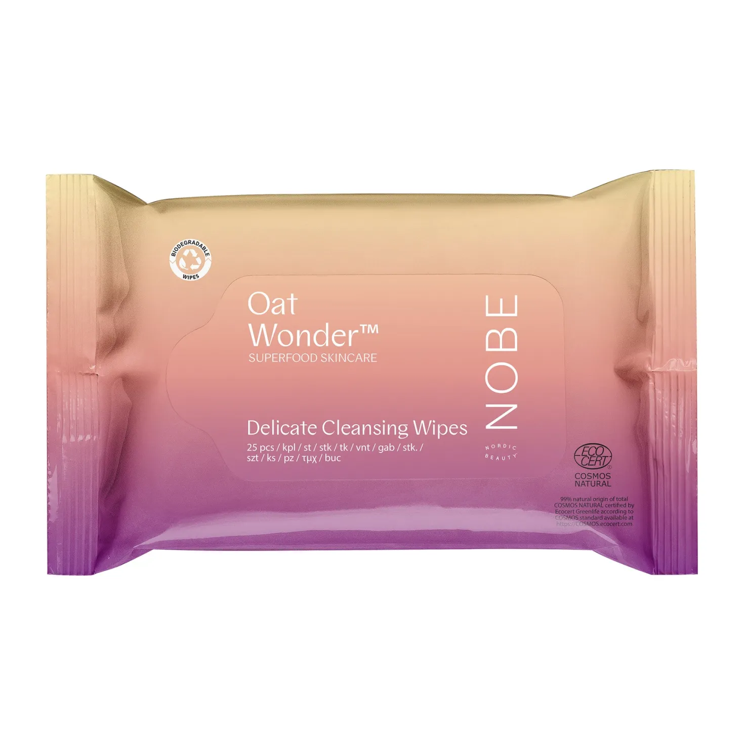 NOBE Oat Wonder Delicate Cleansing Wipes - Puhdistusliinat kasvoille 25 kpl