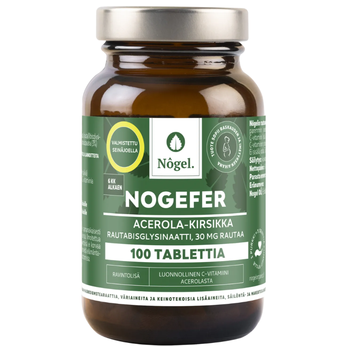 Nogel NOGEFER - Acerola-kirsikka 30 mg 100 tabl.