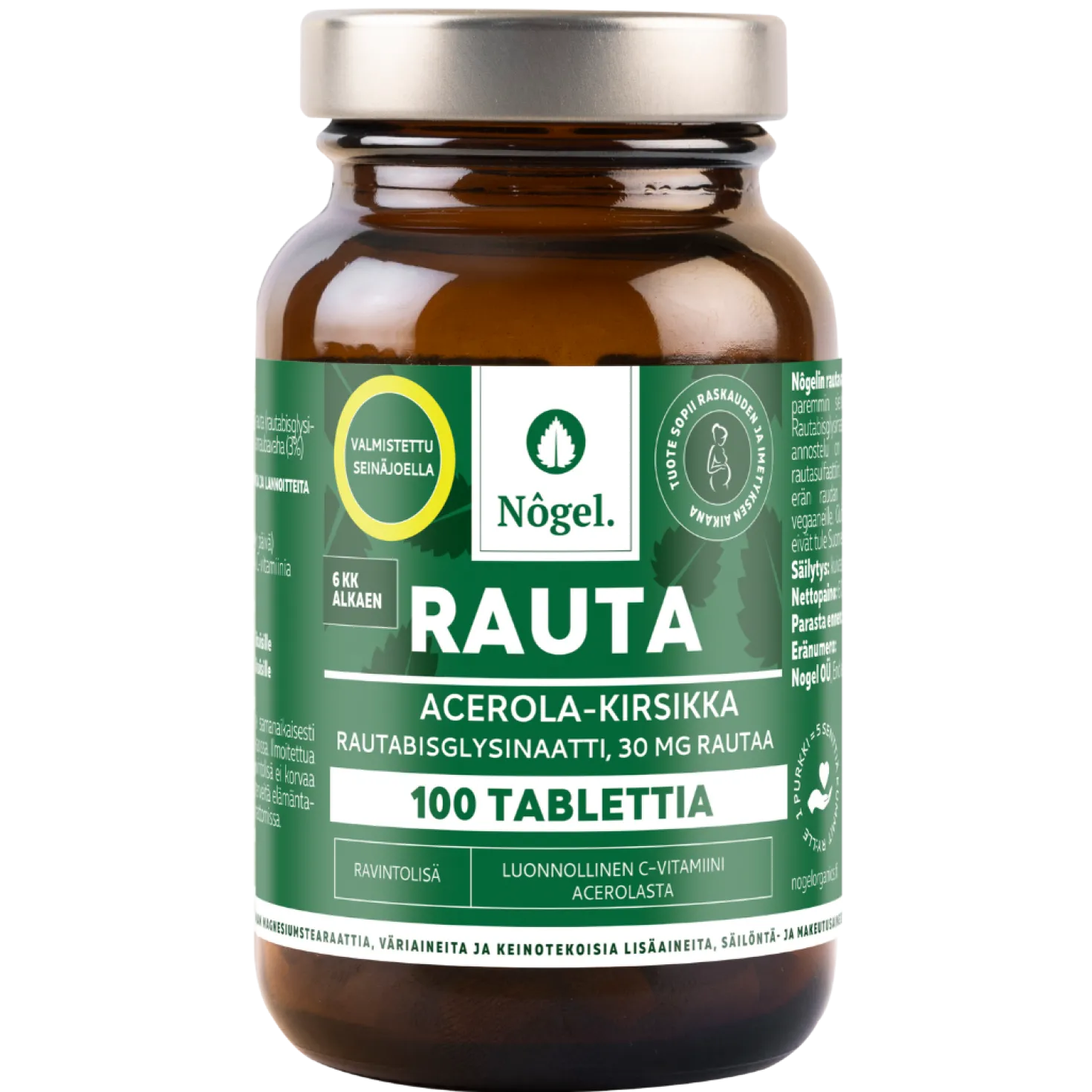 Nogel Rauta Acerola-Kirsikka 30 mg 100 tabl.