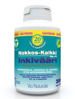 Nokkos-Kalkki-Inkivääri + Vihersimpukka Säästökoko 200 tabl.