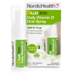 Nordic Health Dlux 3000 Daily Vitamin D Oral Spray - D3-Vitamiinisuusuihke 75 μg 15 ml