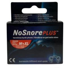 NoSnore PLUS Kokeilupakkaus - Kuorsausta hillitsevä nenä-upoke Koko XL x 1 + M x 1