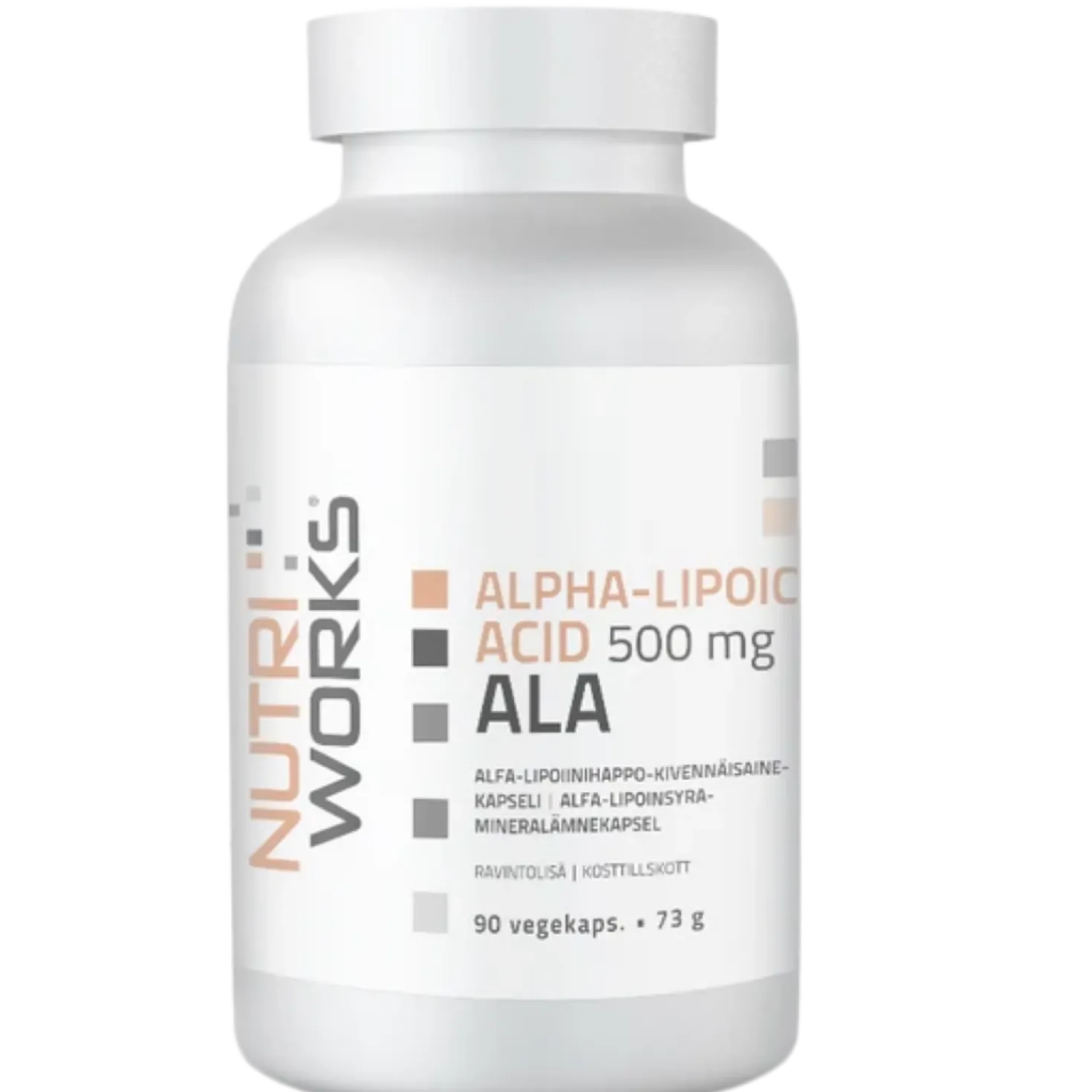 Nutri Works Alpha-Lipoic Acid 500 mg - Alfa-lipoiinihappo 90 kaps.