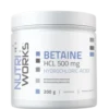 Nutri Works Betaine HCL 500 mg - Betaiinihydrokloridijauhe 200 g - HUOM Päiväys 12/2026