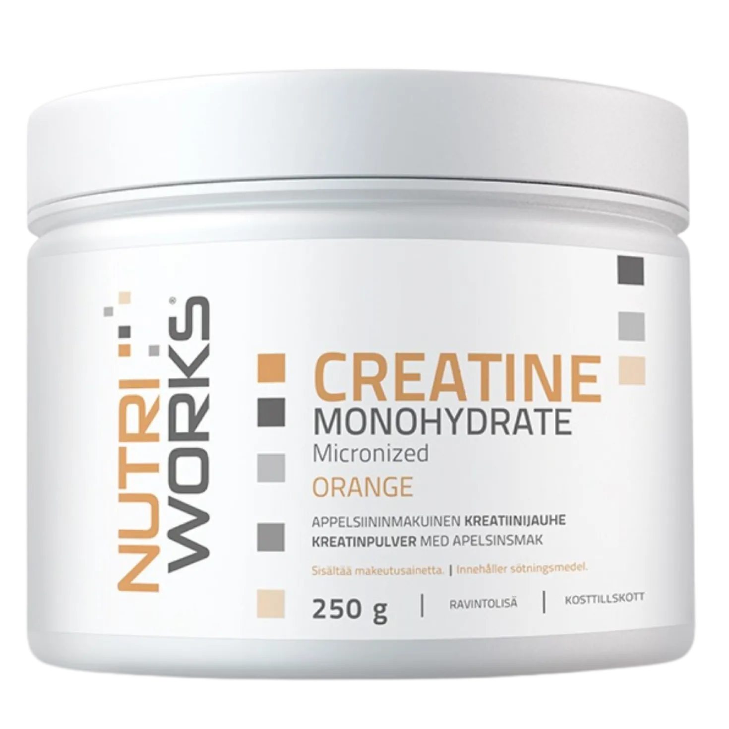 Nutri Works Creatine Monohydrate Orange - Kreatiinijauhe Appelsiini 250 g