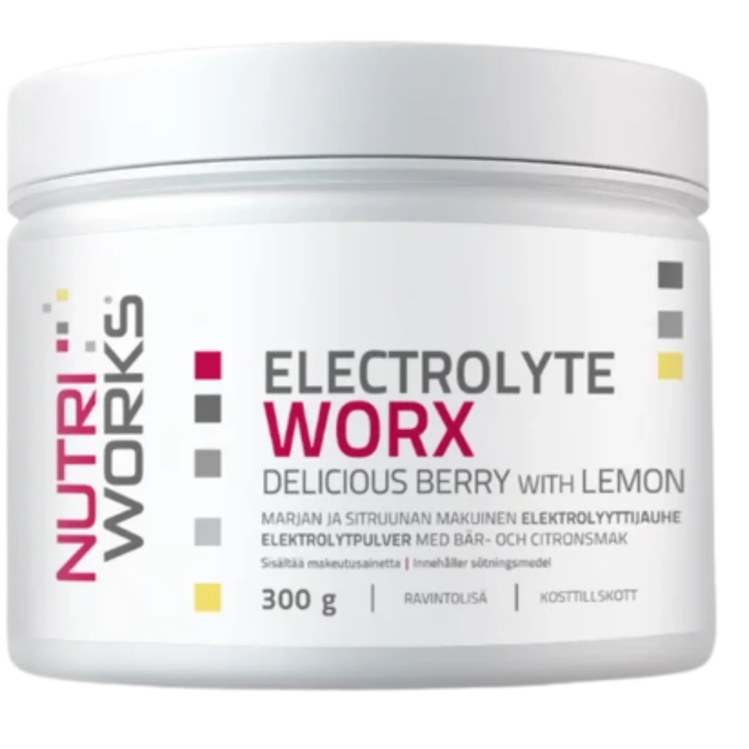 Nutri Works Electrolyte Worx - Elektrolyyttijauhe Marja & Sitruuna 300 g
