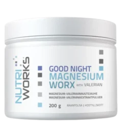 Nutri Works Good Night Magnesium WorX With Valerian - Magnesium-Valeriaanajauhe 200 g