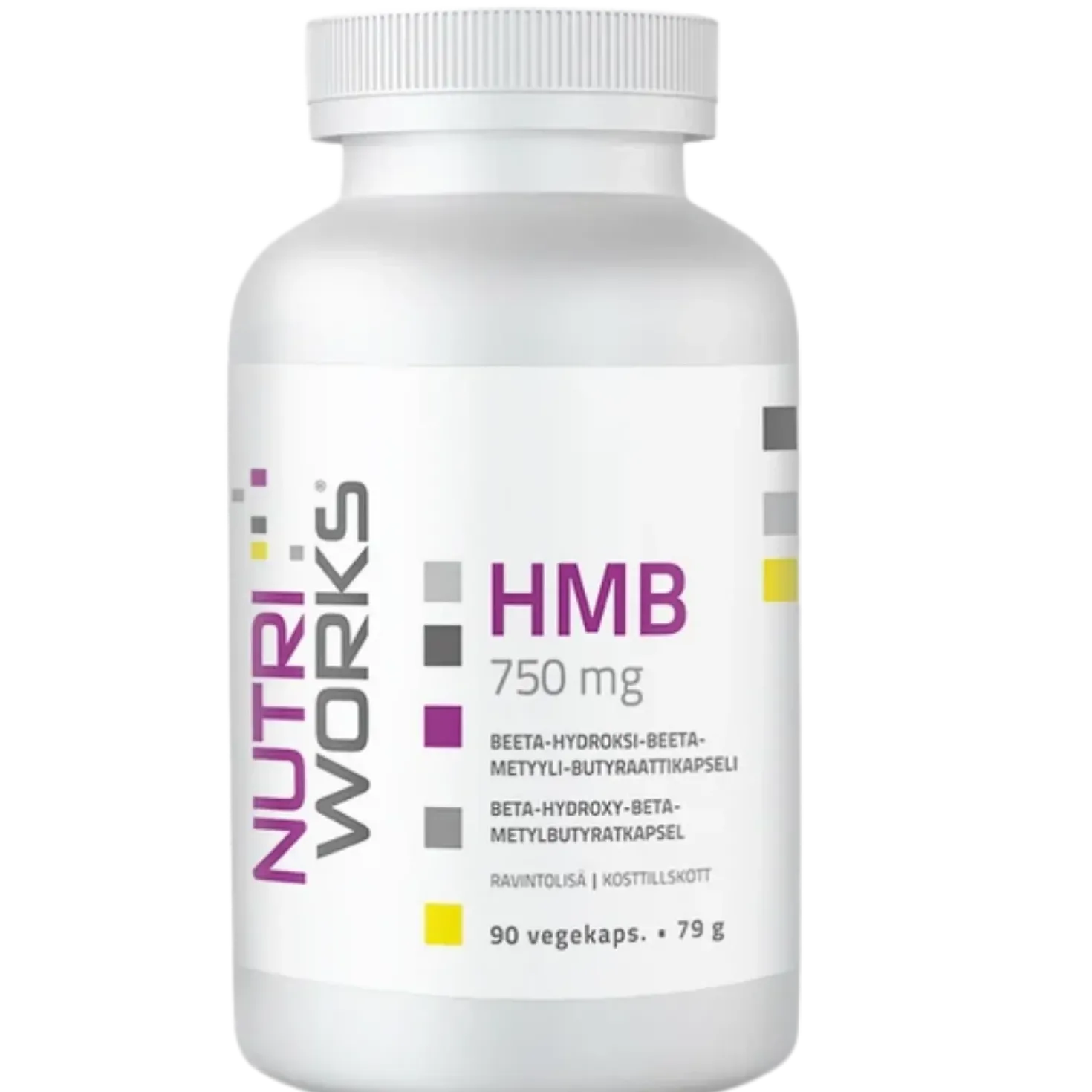 Nutri Works HMB 750 mg - Beeta-hydroksi - beeta - metyyliburaattikapseli 90 kaps.
