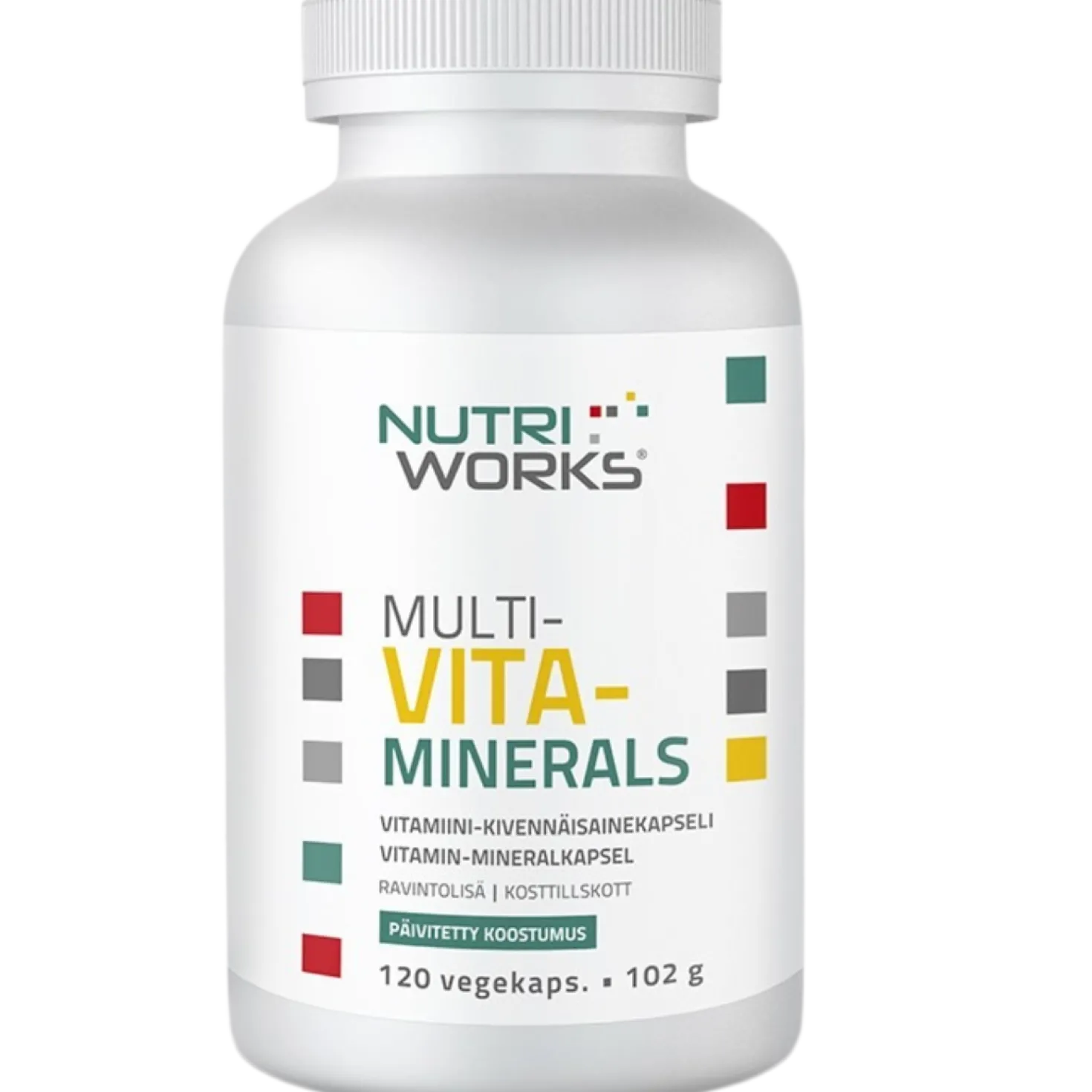 Nutri Works Multivita-Minerals - Monivitamiini-kivennäisainekapseli 120 vegekaps.