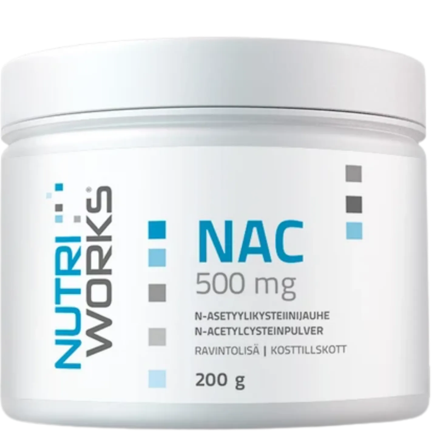 Nutri Works NAC 500 mg - N-Asetyylikysteiinijauhe 200 g
