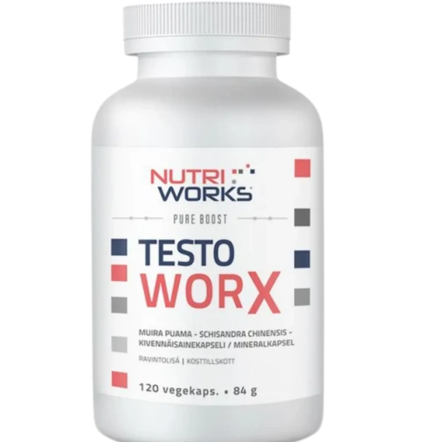Nutri Works Testo Worx - Kivennäisainekapseli 120 kaps.