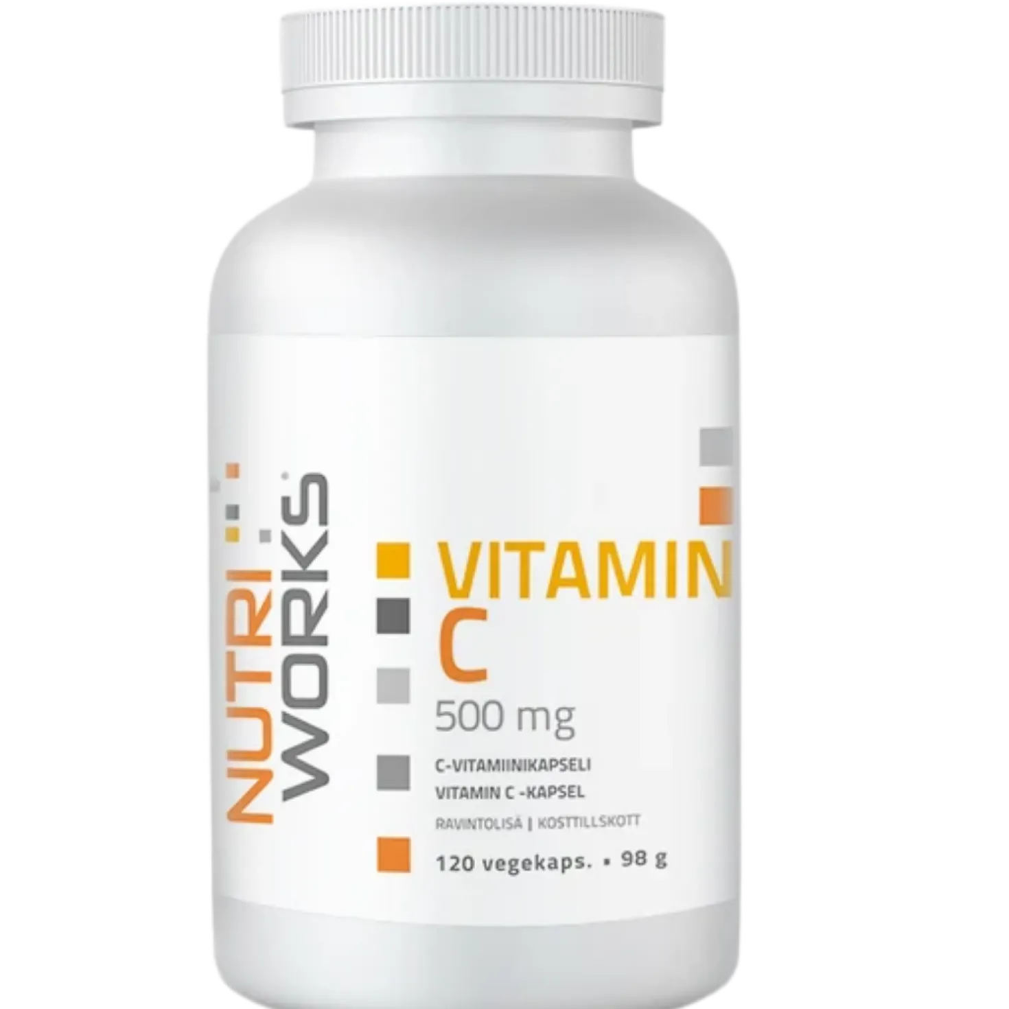 Nutri Works Vitamin C - Vahva C-vitamiinikapseli 120 kaps.