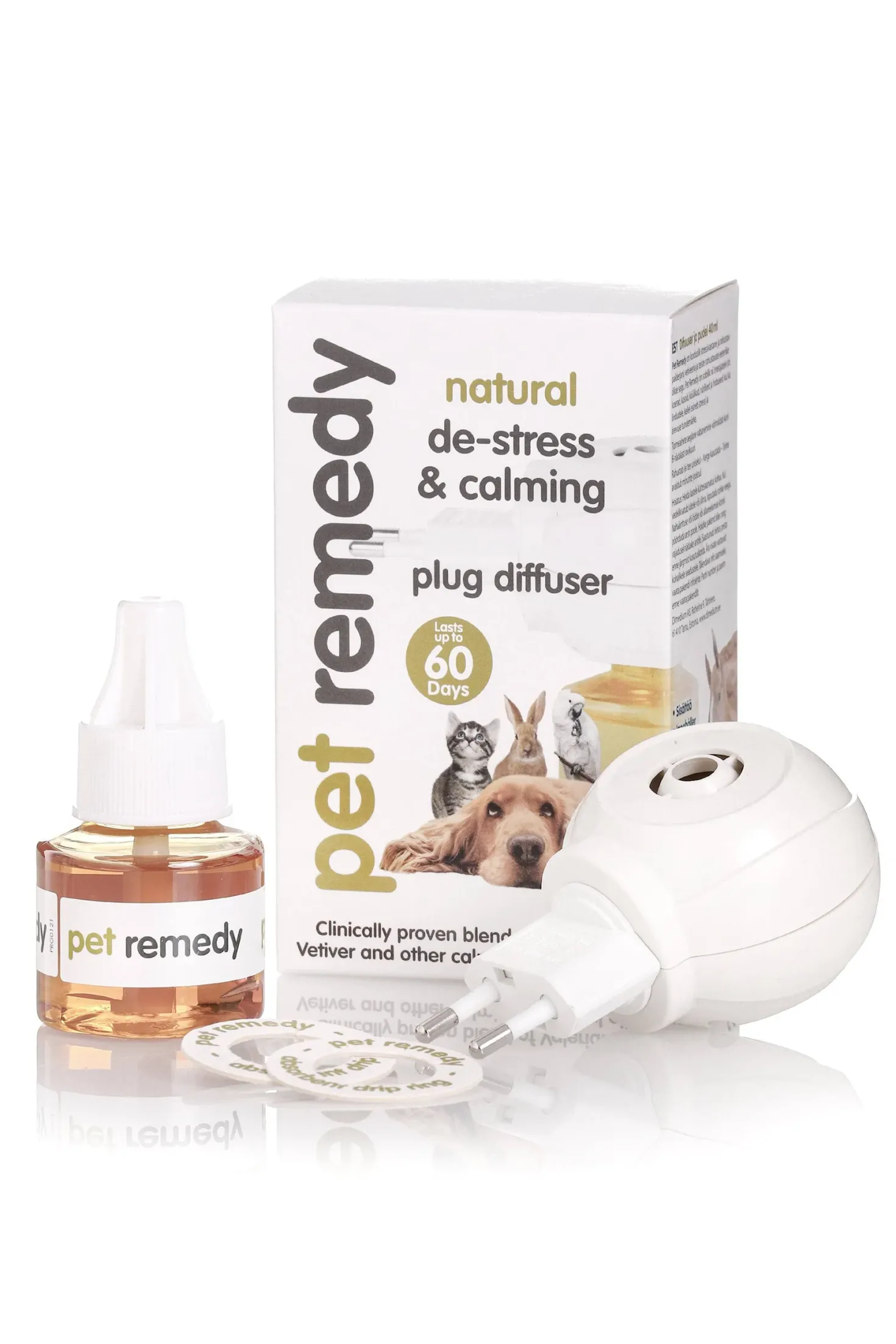 Pet Remedy Natural De-Stress & Calming Plug-in diffuser - Haihdutin ja liuos eläimille 40 ml