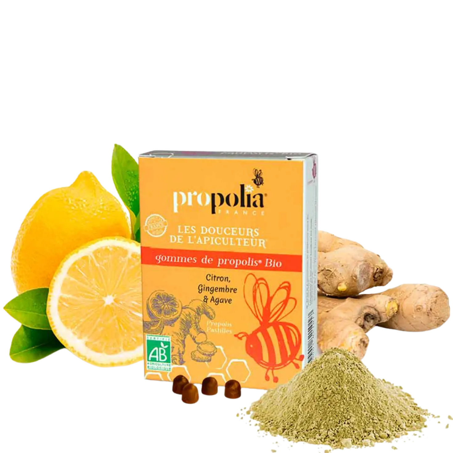 Propolia Propolispastillit Sitruuna & Inkivääri 45 g