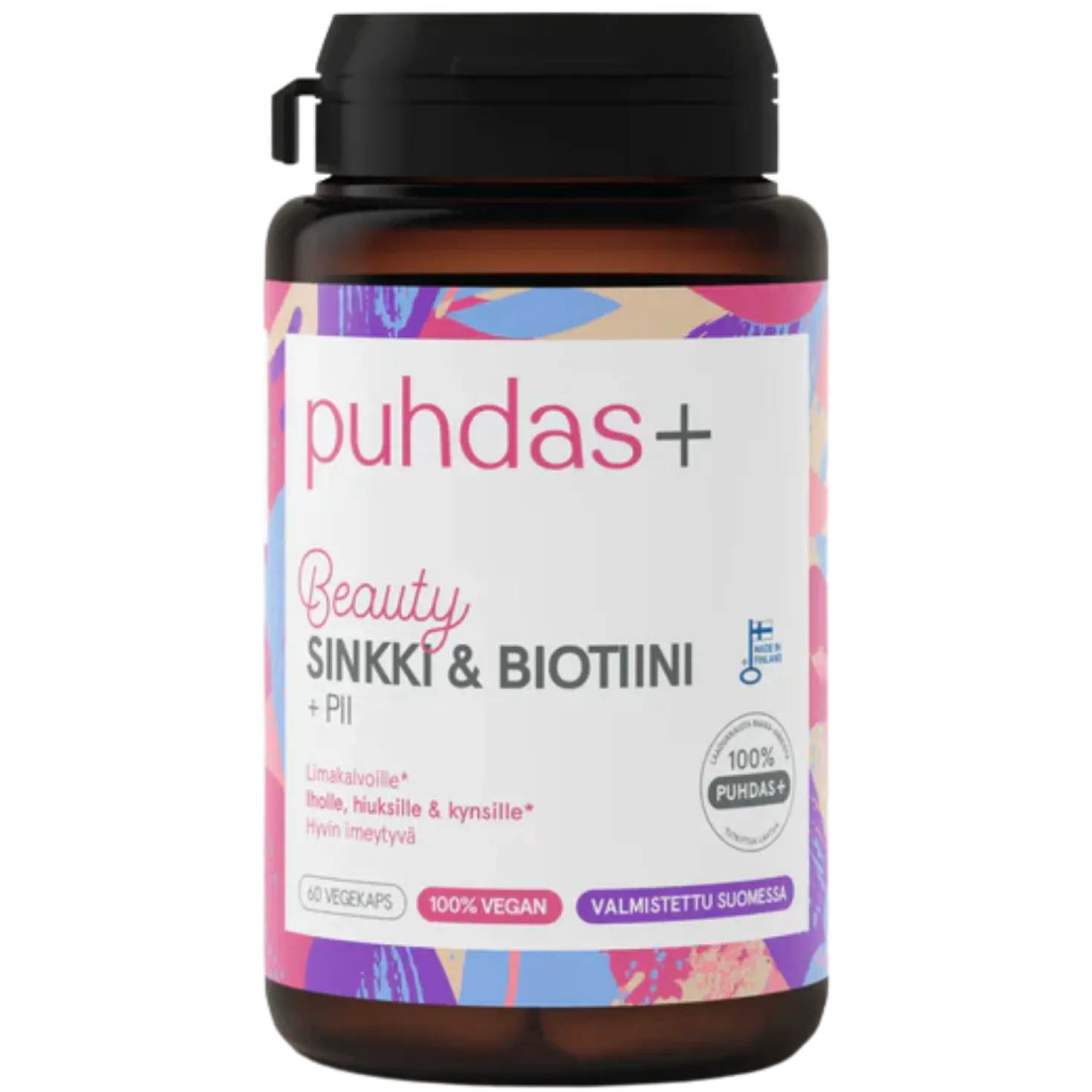 Puhdas+ Beauty Sinkki & Biotiini + Pii 60 kaps. - HUOM Päiväys 02/2027