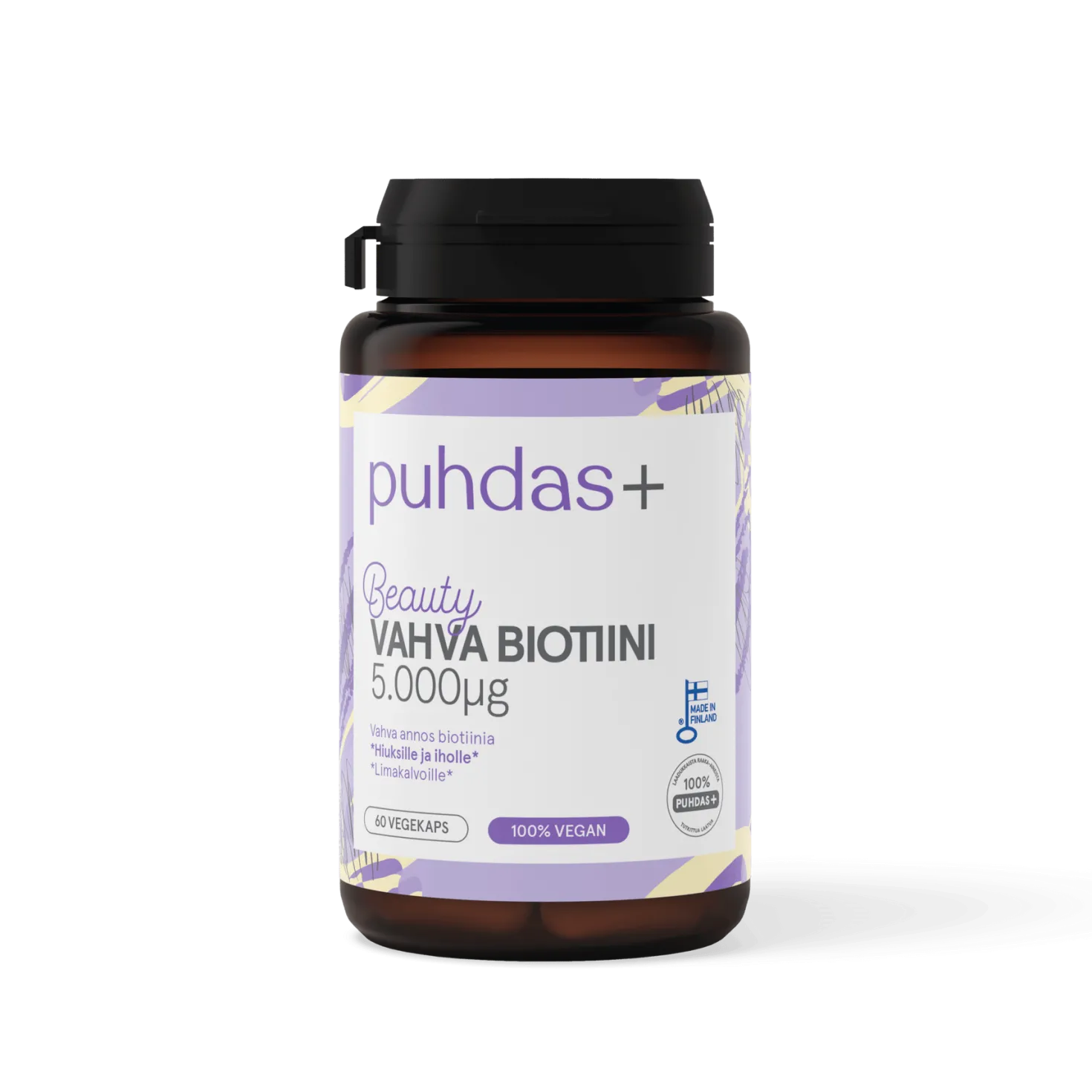 Puhdas+ Beauty Vahva Biotiini 5.000 µg 60 vegekaps.