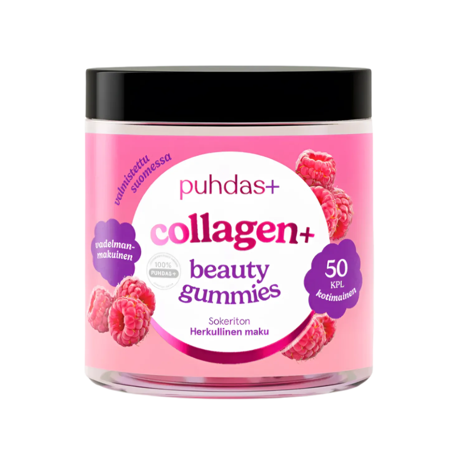 Puhdas+ Collagen+ Beauty Gummies Vadelma 50 kpl