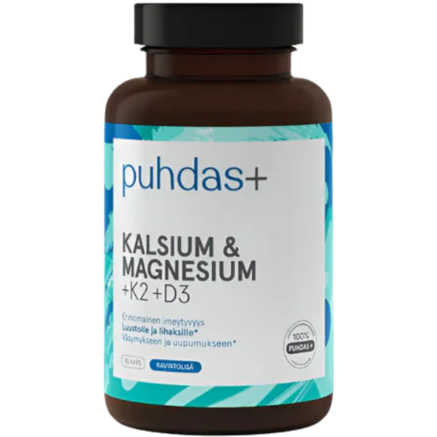 Puhdas+ Kalsium & Magnesium + K2 + D3 90 kaps.