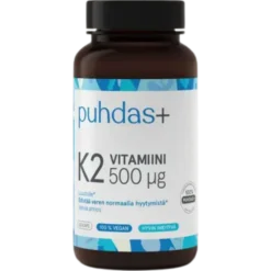 Puhdas+ K2-vitamiini 500 µg 60 kaps. - HUOM Päiväys 01/2027