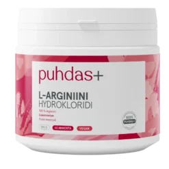 Puhdas+ L-arginiini - L-arginiinihydrokloridi 200 g