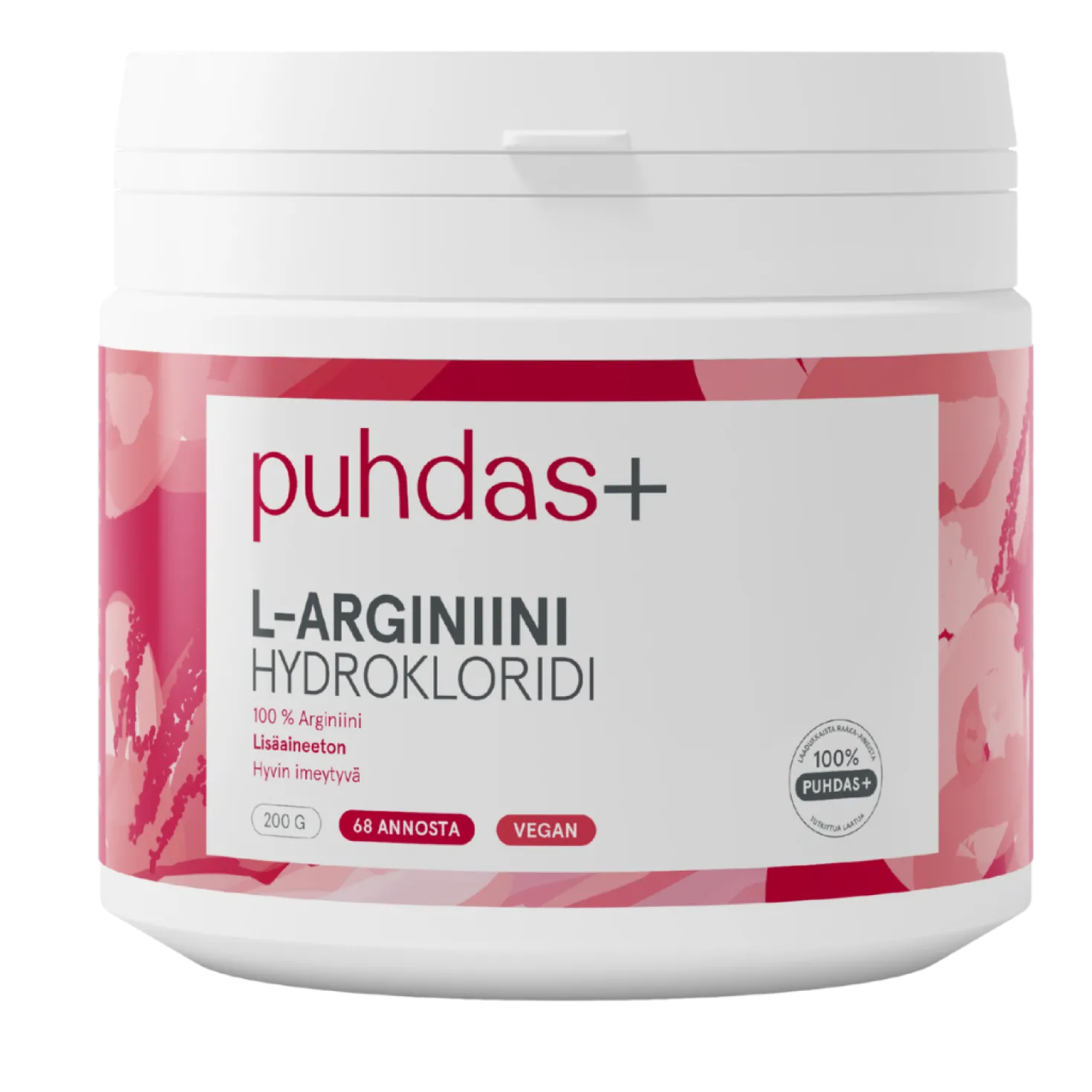 Puhdas+ L-arginiini - L-arginiinihydrokloridi 200 g
