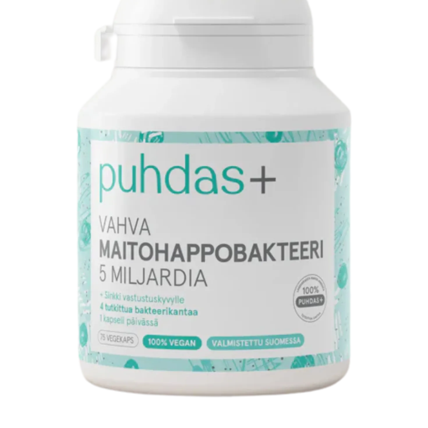 Puhdas+ Maitohappobakteeri 5 miljardia 75 vegekaps.