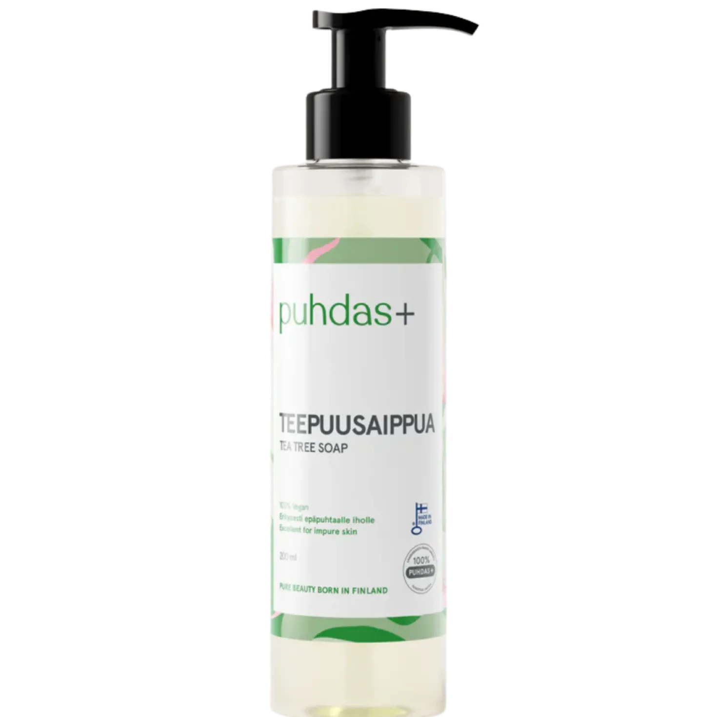 Puhdas+ Nestemäinen Teepuusaippua 200 ml - Pumppupullossa