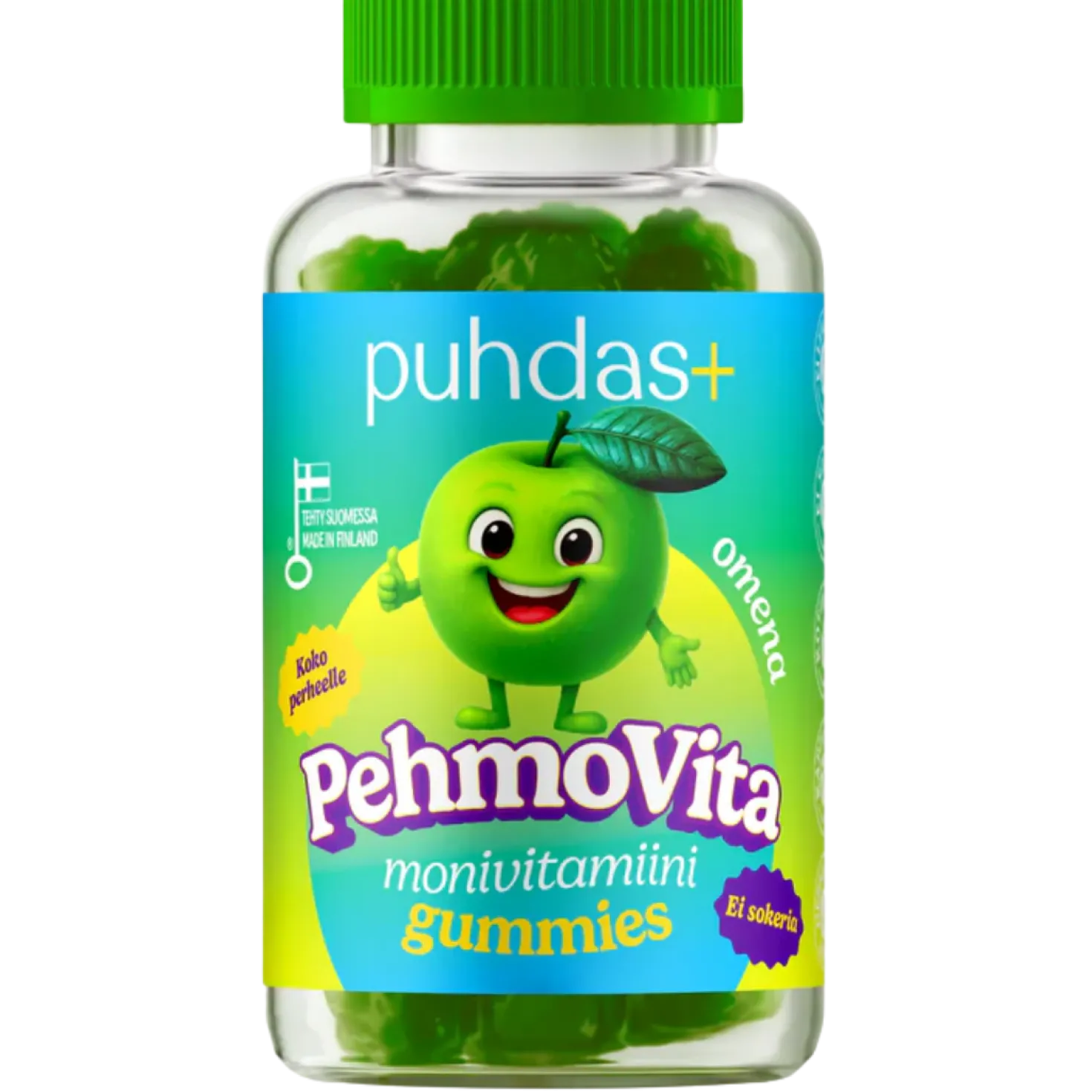 Puhdas+ PehmoVita Monivitamiini Omena Gummies 75 kpl