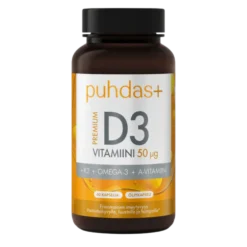 Puhdas+ Premium D3-vitamiini 50 µg 60 kaps.