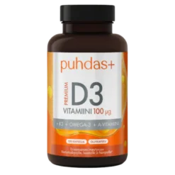 Puhdas+ Premium D3-vitamiini 100 µg 120 kaps.